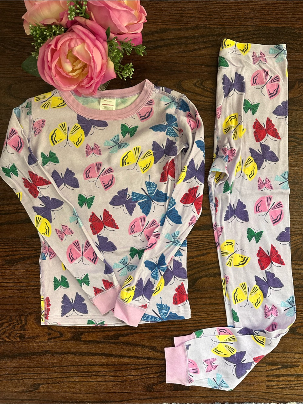 Hanna Andersson butterfly pajamas, size 150/12US